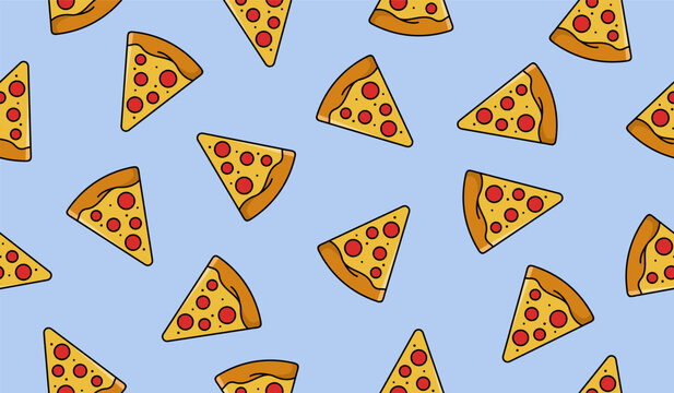 Cute pizza pattern background vector design