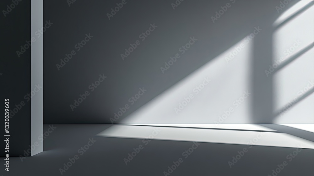 Poster elegant gray backdrop with subtle gradient and natural shadow, ideal for high-end product presentati