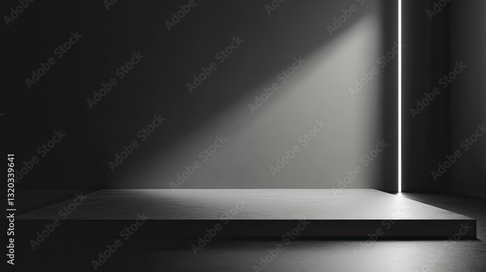 Poster elegant gray backdrop with subtle gradient and natural shadow, ideal for high-end product presentati