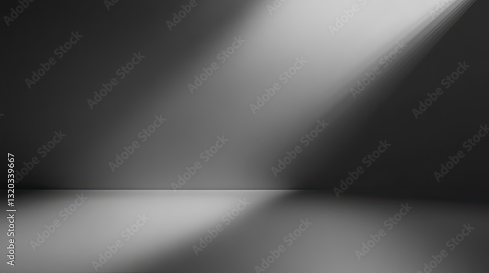 Poster elegant gray backdrop with subtle gradient and natural shadow, ideal for high-end product presentati