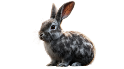 gray rabbit isolated on white
