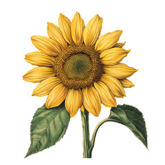 Naklejka premium illustration of a sunflower isolated on a transparent background