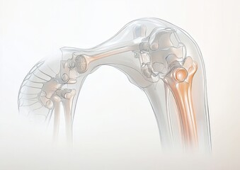 Obraz premium Shoulder Joint Implant Anatomical Illustration for Shoulder Replacement and Arthroplasty