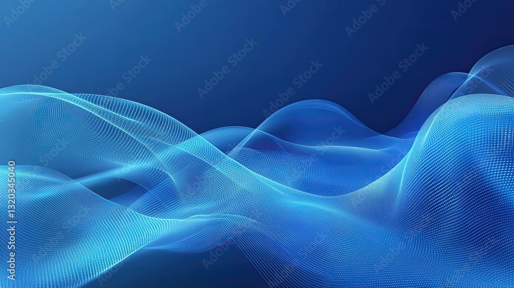 Poster futuristic blue gradient background with modern digital wave patterns and smooth transitions