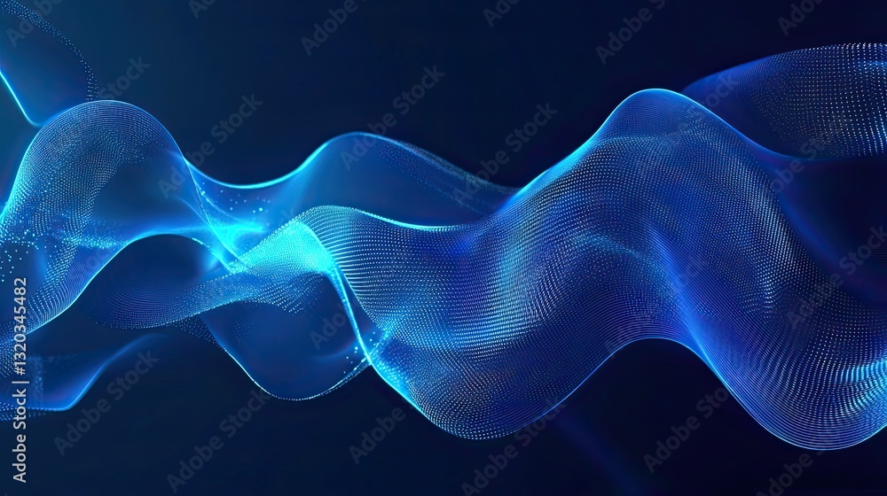Poster futuristic blue gradient background with modern digital wave patterns and smooth transitions