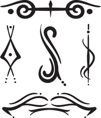  Vector Tribal element design set - symbol design - for template, logo, shapes or tattoo format