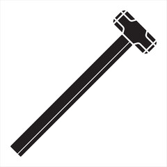 Sledge hammer silhouette isolated on white background