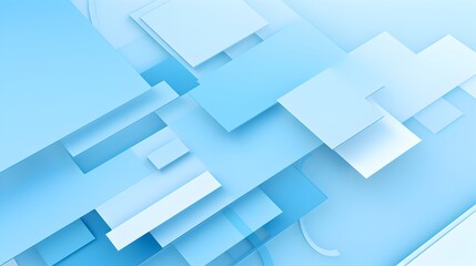 Sky Blue Abstract Geometric Background with Bold Shapes and a Futuristic Clean Design