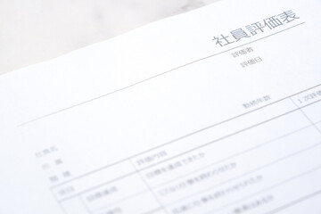 人員配置や昇進・昇給などを考慮する際に使用する「社員評価表」
