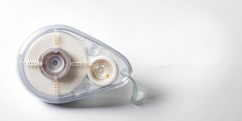 Naklejka premium Precision Correction A Detailed Aerial View of Correction Tape on a Pristine White Surface for Detailed Editing and