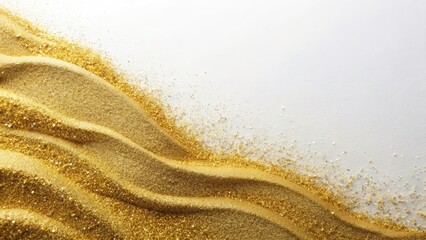 Obraz premium Aerial Shot of Golden Sand with Deep Focus Macro Photography for Soft Feminine Designs and Copy Space