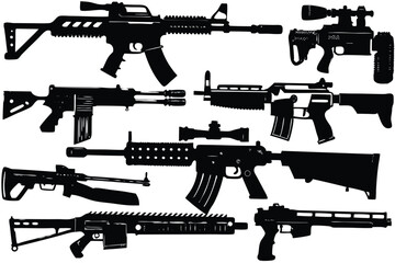 Weapons silhouette set