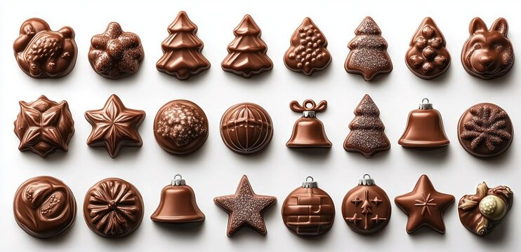 Chocolate Figurines Christmas Decorations Santa Claus Christmas Trees Stars Bells Bunny Holiday Icons