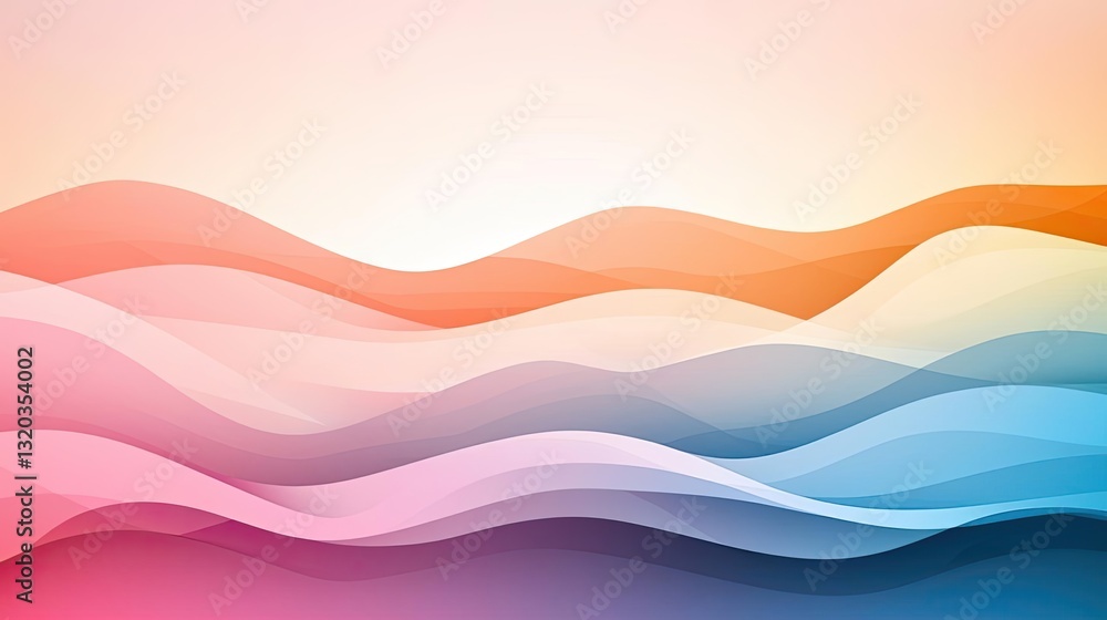 Aufkleber geometric shapes illustration abstract background concept. abstract wave design with soft pastel col