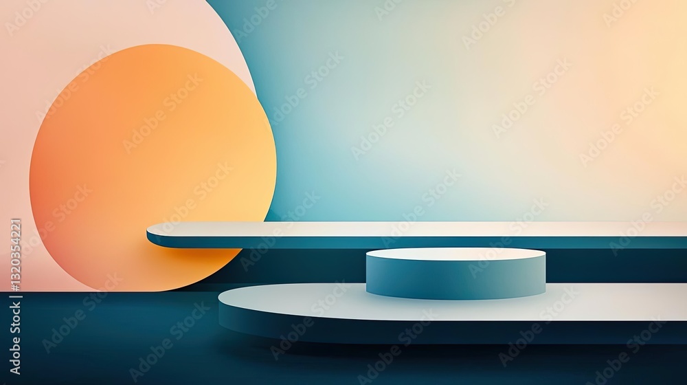Poster geometric shapes illustration abstract background concept. modern minimalistic backdrop with geometr