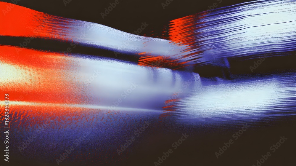 Poster abstract artwork with lines and color blending in a dark space