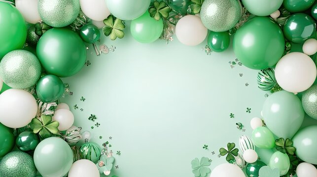 Green Themed Decor with Balls and Leaves for Festive Celebrations