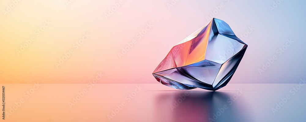 Aufkleber geometric pattern design abstract background concept. abstract crystal in vibrant colors reflecting 