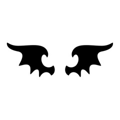 Black Evil Wings Vector Illustration