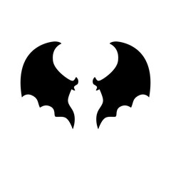 Black Evil Wings Vector Illustration