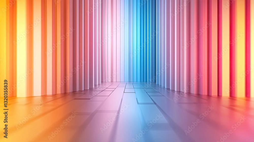 Poster 3d abstract art background idea. a vibrant abstract background featuring colorful vertical stripes a