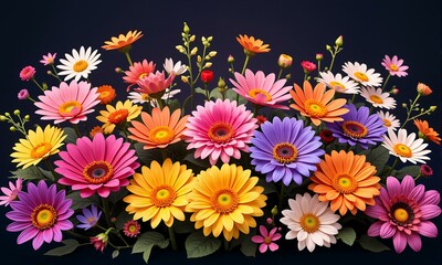 Fototapeta premium Bright flowers are blooming in this garden.