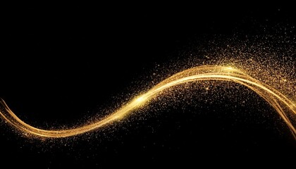 gold glitter line curve sparking shining splatter