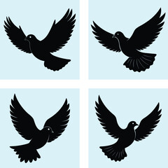 Obraz premium Flying Dove Silhouette vector illustration