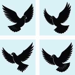 Obraz premium Flying Dove Silhouette vector illustration