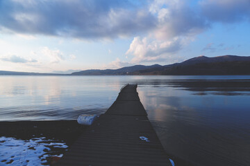 美しい山中湖の夕焼け