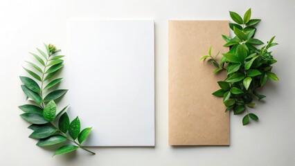 Eco-Friendly Paper Silhouette Photography, Dynamic Action Freeze, Flat Lay Design, White Background, Sustainable Elements, Copy Space for Creative Projects