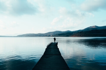 美しい山中湖の夕焼け