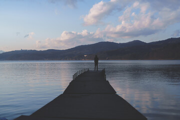 美しい山中湖の夕焼け
