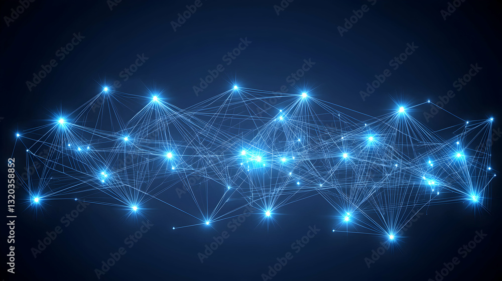 Aufkleber abstract glowing network connection, digital data flow, futuristic technology background. ideal for 