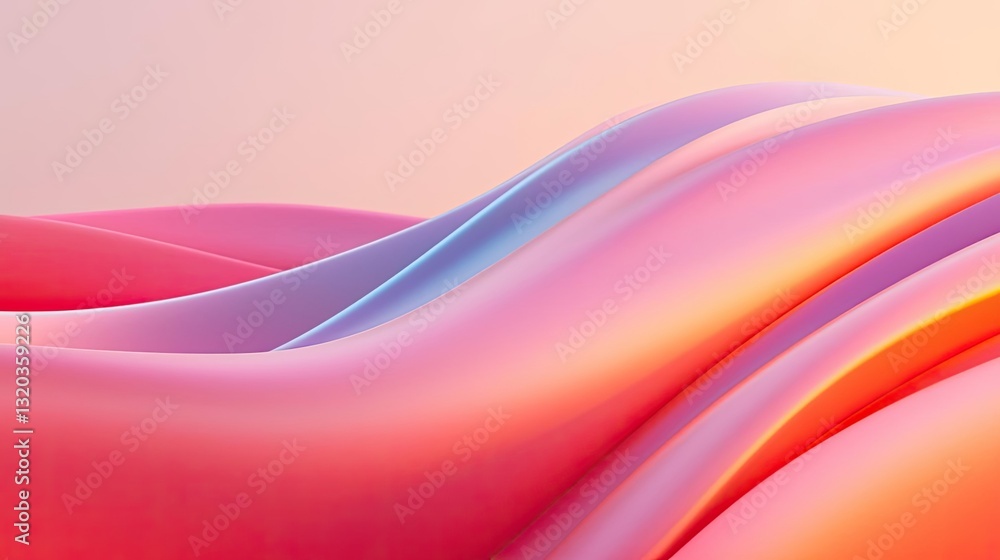 Poster 3d abstract art background idea. colorful abstract waves create a soothing and modern design for bac