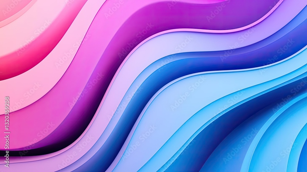 Poster 3d abstract art background idea. abstract wavy graphic design with vibrant pink and blue colors crea