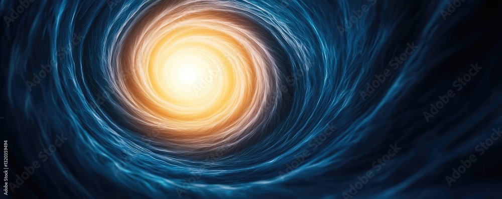 Poster 3d abstract art background idea. an abstract representation of light in a swirling dark vortex, evok