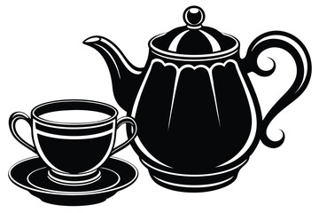 silhouette Tea set icon