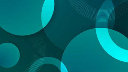teal gradient abstract background with overlapping circles vector illustration, great or business presentation, wallpaper, or digital poster