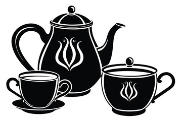 silhouette Tea set icon