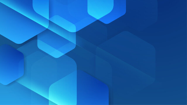 Abstract dynamic blue hexagon overlapping background vector illustration, perfect business project, modern presentation, techno background