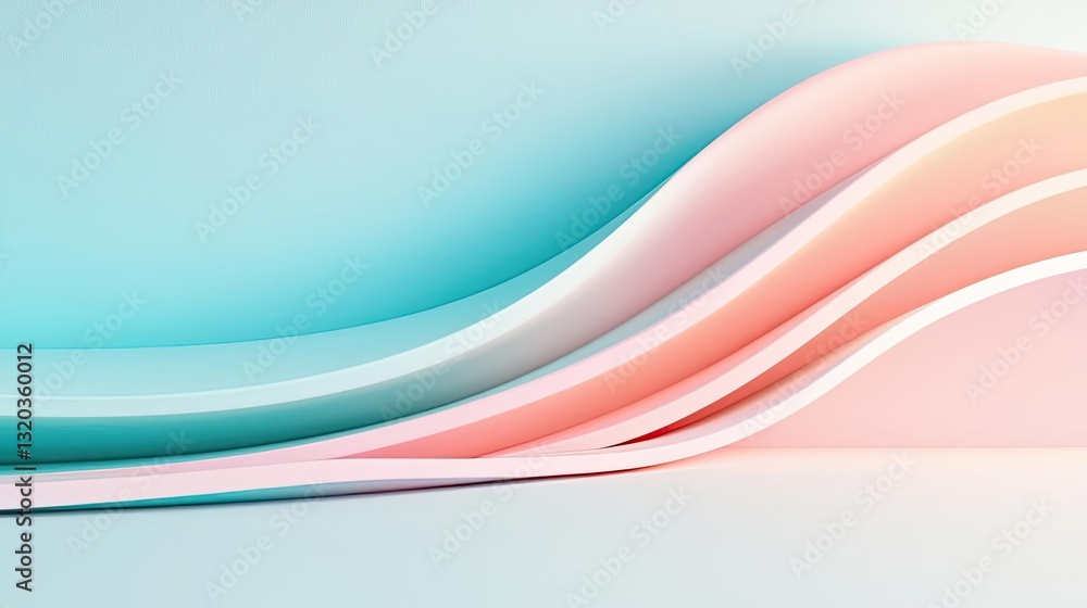 Poster 3d abstract art background idea. soft pastel waves create a calming, modern background for various d