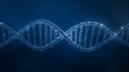 Dna strand is glowing in blue.