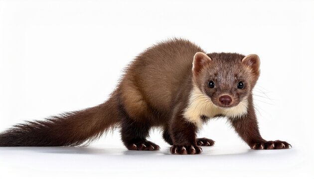 stone marten or beech marten martes foina isolated on white background
