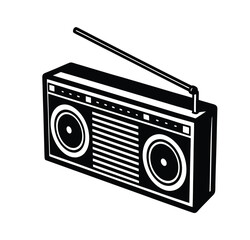 Radio silhouette vector illustration 