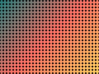 Seamless pattern of gradient circles transitioning from teal to orange, abstract background.