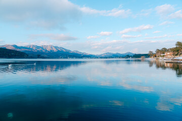 美しい山中湖の夕焼け