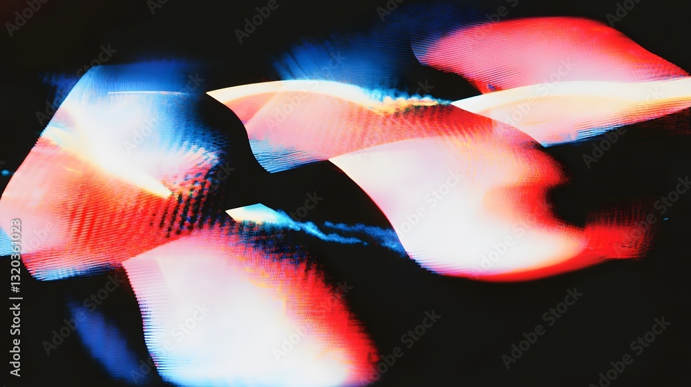 Poster abstract digital painting with layered forms and colorful gradients
