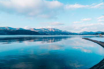 美しい山中湖の夕焼け