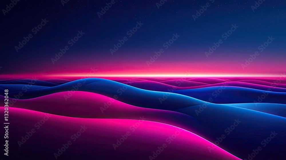 Poster aerial landscape abstract background concept. abstract waves of vibrant colors creating a surreal la